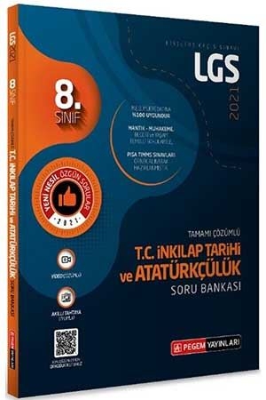 Pegem Akademi 2021 8. Sınıf LGS T.C. İnkılap Tarihi ve Atatürkçülük Tamamı Çözümlü Soru Bankası Pegem Akademi Yayınları