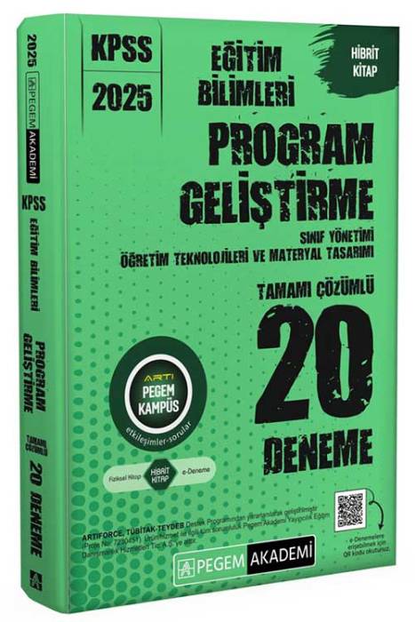 2025 KPSS Eğitim Bilimleri Program Geliştirme Tamamı Çözümlü 20 Deneme Pegem Akademi Yayınları