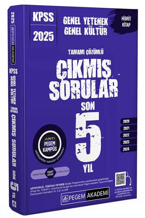 2025 KPSS Genel Yetenek Genel Kültür Tamamı Çözümlü Çıkmış Sorular Son 5 Yıl Pegem Akademi Yayınları