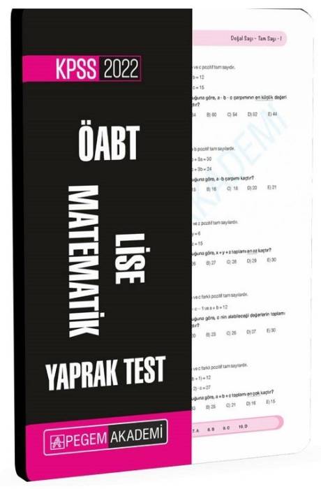 Pegem Akademi 2022 ÖABT Lise Matematik Öğretmenliği Yaprak Test Pegem Akademi Yayınları