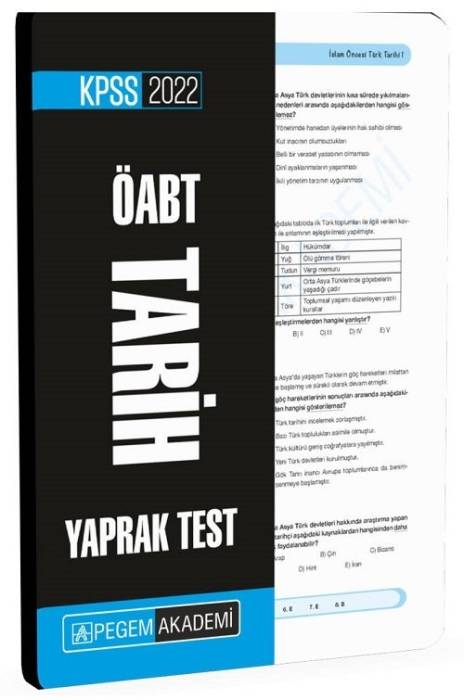 Pegem Akademi 2022 ÖABT Tarih Öğretmenliği Yaprak Test Pegem Akademi Yayınları