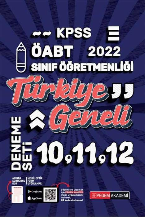 Pegem Akademi 2022 KPSS ÖABT Sınıf Öğretmenliği Türkiye Geneli 10-11-12 (3'lü Deneme)