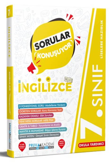 Pruva 7. Sınıf Sorular Konuşuyor İngilizce Soru Bankası Pruva Akademi Yayınları