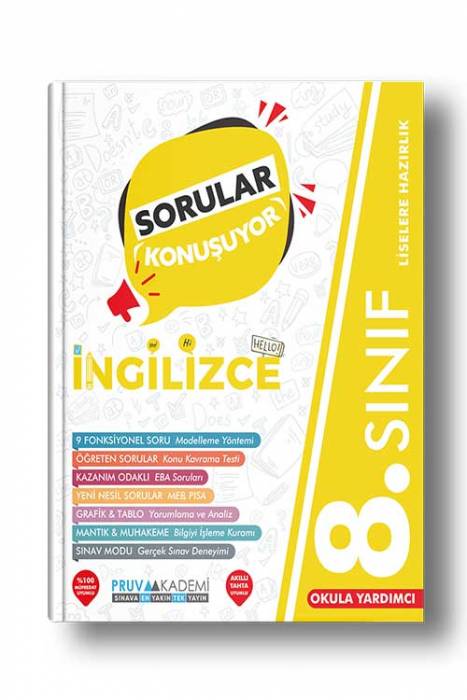 Pruva 8. Sınıf LGS Sorular Konuşuyor İngilizce Soru Bankası Pruva Akademi Yayınları