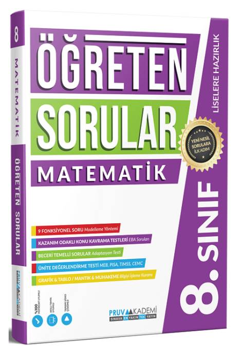 Pruva Akademi 8. Sınıf Matematik Öğreten Soru Bankası Pruva Akademi Yayınları