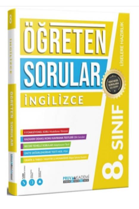 Pruva 8. Sınıf Öğreten Sorular İngilizce Soru Bankası Pruva Yayınları