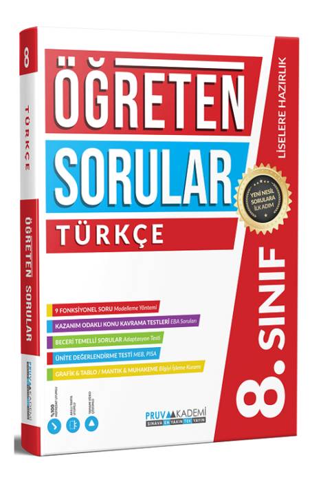 Pruva Akademi 8. Sınıf Türkçe Öğreten Soru Bankası Pruva Akademi Yayınları