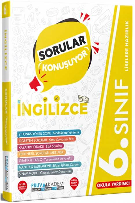 Pruva Akademi 6. Sınıf İngilizce Sorular Konuşuyor Soru Bankası Pruva Akademi Yayınları