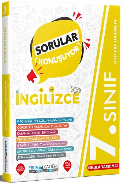 Pruva Akademi 7. Sınıf İngilizce Sorular Konuşuyor Soru Bankası Pruva Akademi Yayınları