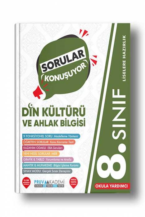 Pruva 8. Sınıf LGS Sorular Konuşuyor Din Kültürü ve Ahlak Bilgisi Soru Bankası Pruva Akademi Yayınları