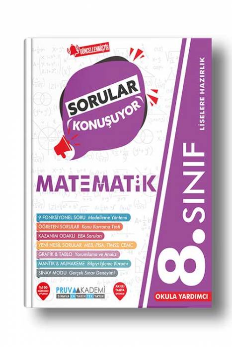 Pruva 8. Sınıf LGS Sorular Konuşuyor Matematik Soru Bankası Pruva Akademi Yayınları