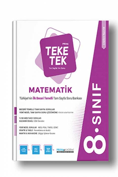 Pruva 8. Sınıf LGS Teke Tek Matematik Soru Bankası Pruva Akademi Yayınları