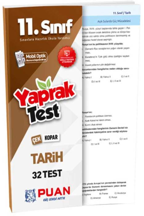 Puan 11. Sınıf Tarih Çek Kopar 32 Yaprak Test Puan Yayınları