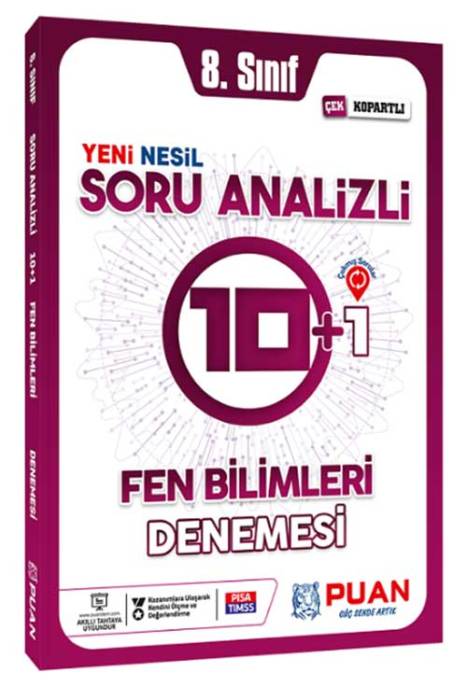 Puan 8. Sınıf Fen Bilimleri Soru Analizli 10+1 Deneme Puan Yayınları