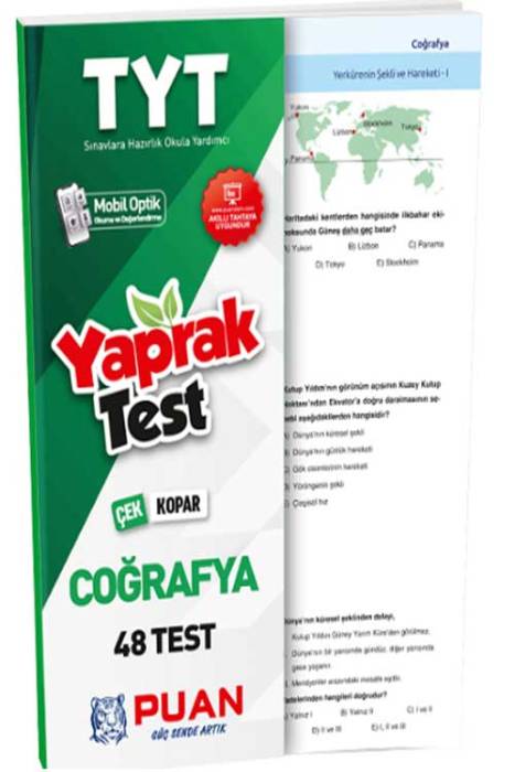 Puan YKS TYT Coğrafya Çek Kopart Yaprak Test Puan Yayınları