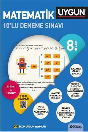 Sadık Uygun 8. Sınıf Matematik 10 lu Deneme Sınavı Sadık Uygun Yayınları