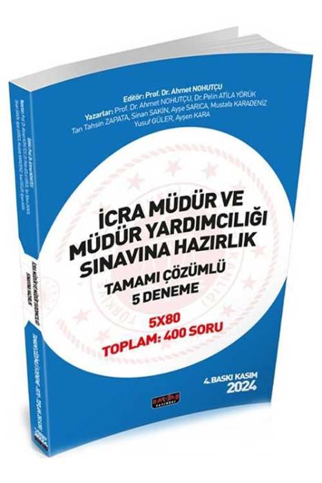 İcra Müdür ve Müdür Yardımcılığı Tamamı Çözümlü 5 Deneme Savaş Yayınevi