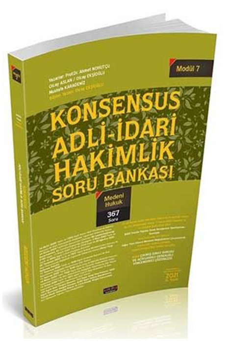 Savaş 2021 KONSENSUS Adli İdari Hakimlik Medeni Hukuk Soru Bankası Modül 7 Savaş Yayınları