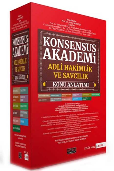 2024 Eylül KONSENSUS Akademi Adli Hakimlik ve Savcılık Konu Anlatımı