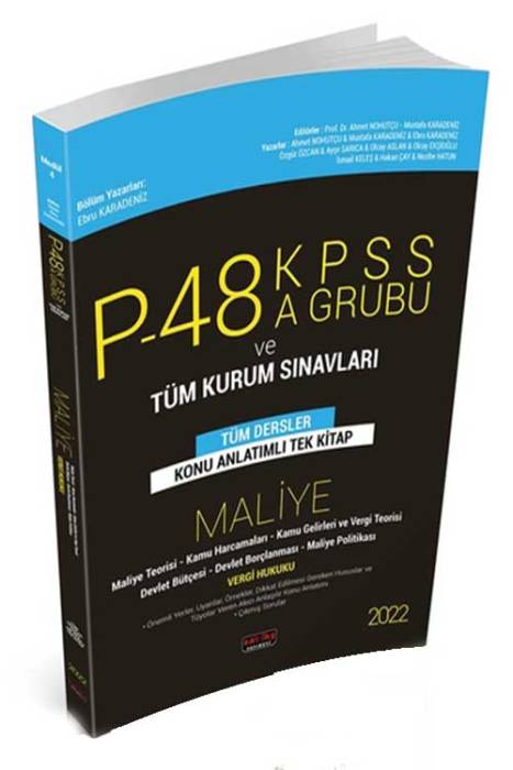 Savaş 2022 KPSS P48 A Grubu ve Tüm Kurum Sınavları Maliye Konu Anlatımlı Savaş Yayınevi