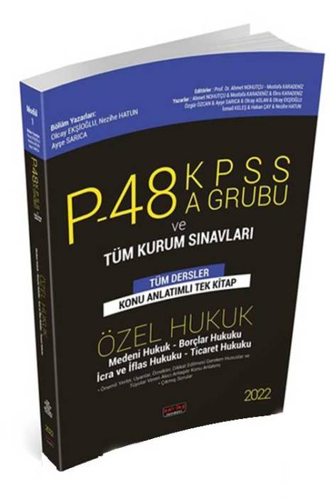 Savaş 2022 P48 KPSS A Grubu Özel Hukuk Konu Anlatımlı Savaş Yayınevi