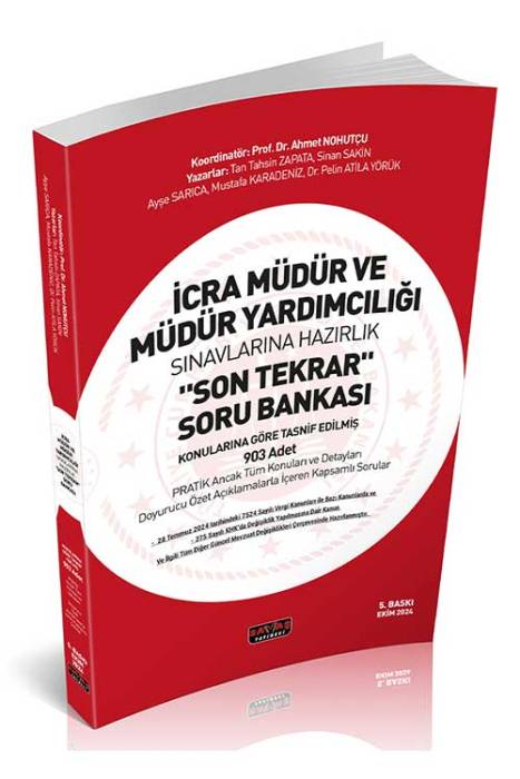 İcra Müdür ve Müdür Yardımcılığı Son Tekrar Soru Bankası 5. Baskı Savaş Yayınları