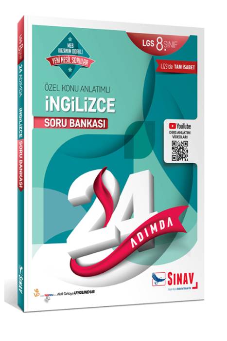 Sınav 8. Sınıf LGS İngilizce 24 Adımda Özel Konu Anlatımlı Soru Bankası Sınav Yayınları