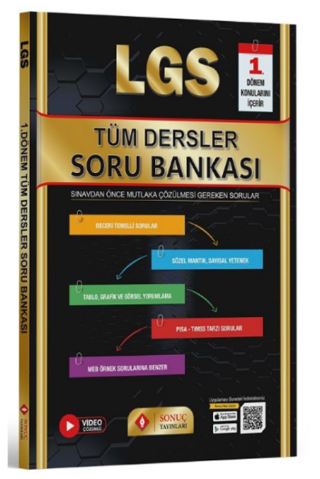 8. Sınıf LGS Tüm Dersler 1. Dönem Soru Bankası Sonuç Yayınları