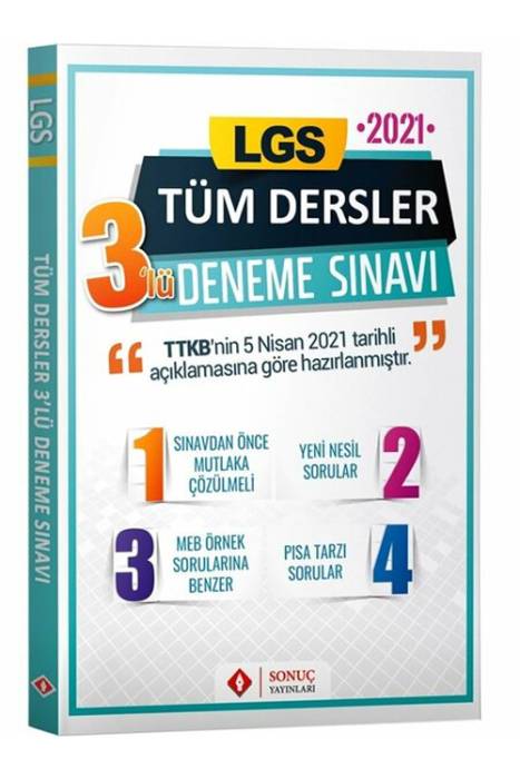 Sonuç LGS Tüm Dersler 3 lü Deneme Sonuç Yayınları