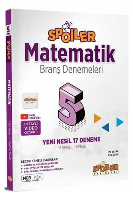 Spoiler 5. Sınıf Matematik 17 Deneme Spoiler Yayınları