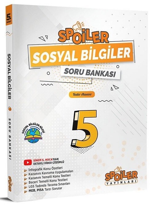 Spoiler 5. Sınıf Sosyal Bilgiler Spoiler Soru Bankası Spoiler Yayınları