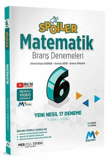 Spoiler 6. Sınıf Matematik Branş Denemeleri Spoiler Yayınları