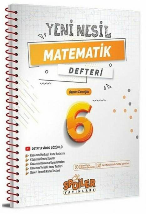 Spoiler 6. Sınıf Matematik Yeni Nesil Defteri Spoiler Yayınları