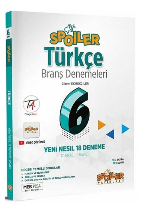 Spoiler 6.Sınıf Türkçe Branş Denemeleri Spoiler Yayınları