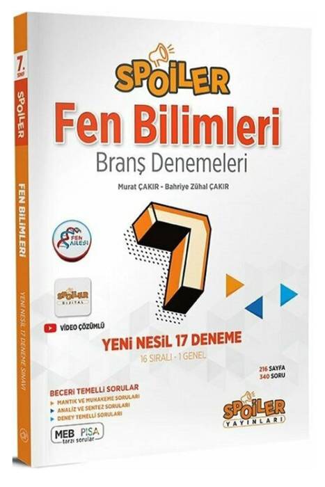 Spoiler 7.Sınıf Fen Bilimleri Branş Denemeleri Spoiler Yayınları