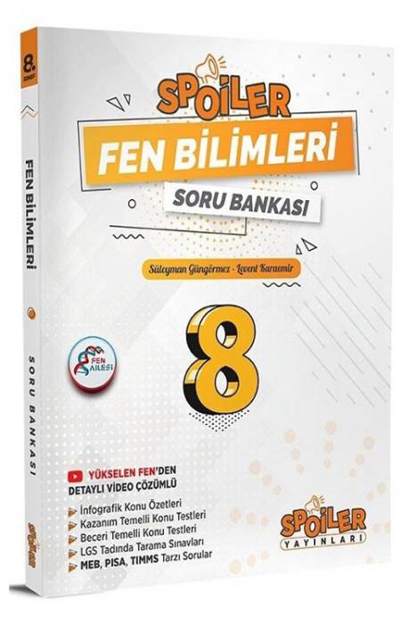 Spoiler 8. Sınıf Fen Bilimleri Soru Bankası Spoiler Yayınları