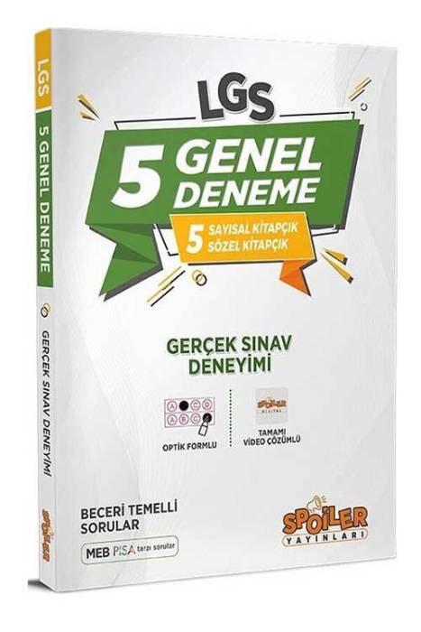 Spoiler 8. Sınıf LGS 5 Genel Deneme Spoiler Yayınları