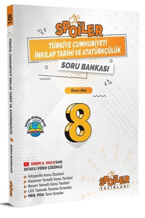 Spoiler 8. Sınıf T.C İnkılap Tarihi ve Atatürkçülük Soru Bankası Spoiler Yayınları