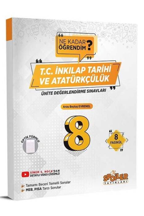 Spoiler 8. Sınıf T.C İnkılap Tarihi ve Atatürkçülük Ünite Değerlendirme Sınavları 8 Fasikül