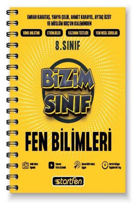 Startfen 8. Sınıf Fen Bilimleri Bizim Sınıf Defter Startfen Yayınları