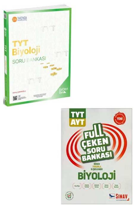 Süper İkili ÜçDörtBeş ve Sınav Yayınları TYT AYT Biyoloji Soru Bankası Seti