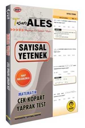 Tasarı 2021 ALES Sayısal Yetenek Matematik Çek Kopart Yaprak Test Tasarı Yayınları