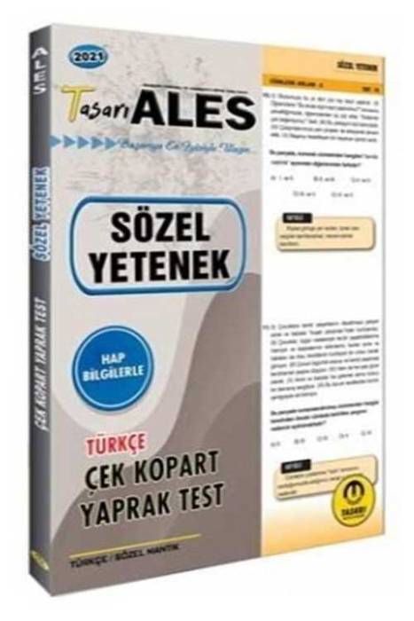 Tasarı 2021 ALES Türkçe Sözel Yetenek Yaprak Test Çek Kopart Tasarı Yayınları