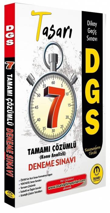 Tasarı 2022 DGS 7 Deneme Çözümlü Tasarı Yayınları