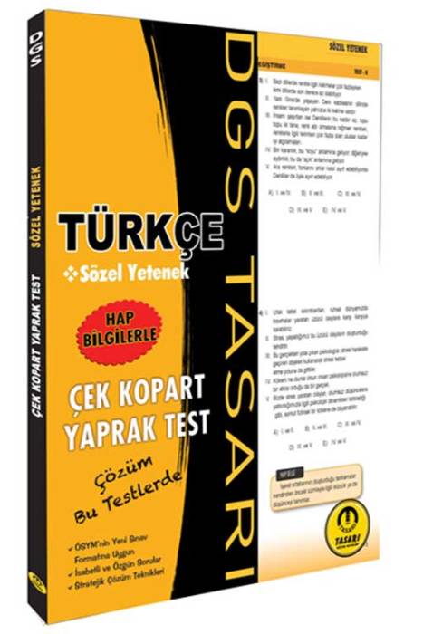 Tasarı DGS Türkçe Yaprak Test Tasarı Yayınları