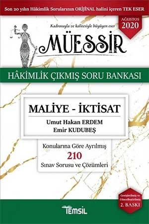 Temsil 2020 Hakimlik MÜESSİR Maliye, İktisat Çıkmış Soru Bankası Çözümlü Temsil Yayınları