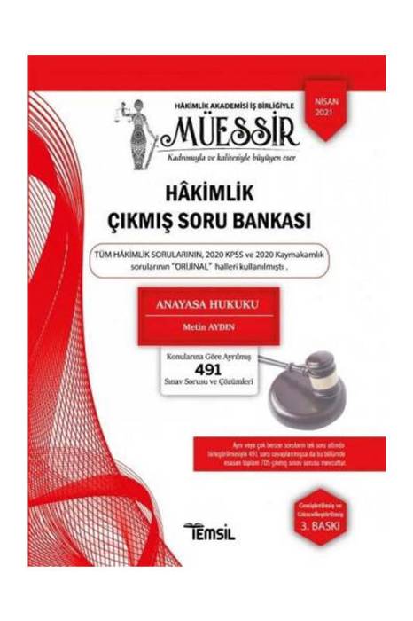 Temsil Kitap MÜESSİR Anayasa Hukuku Çıkmış Soru Bankası Çözümlü Temsil Kitap Yayınları