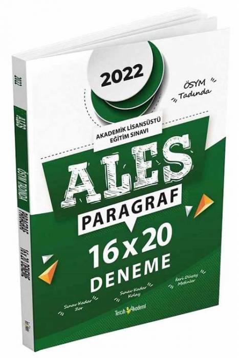 Tercih 2022 ALES Paragraf 16x20 Deneme Tercih Akademi Yayınları