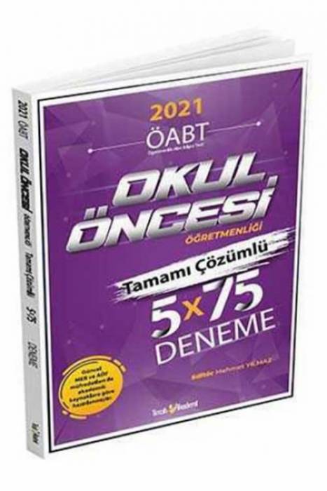 Tercih Akademi 2021 ÖABT Okul Öncesi Tamamı Çözümlü 5 x 75 Deneme Tercİh Akademi Yayınları