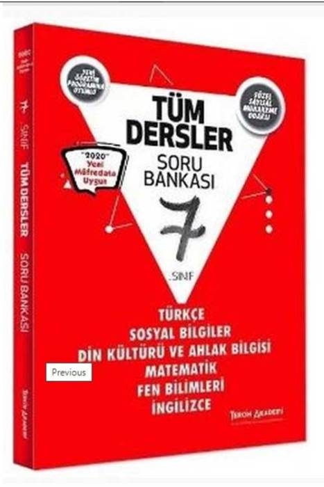 Tercih Akademi 7. SINIF Tüm Dersler Soru Bankası Tercih Akademi Yayınları